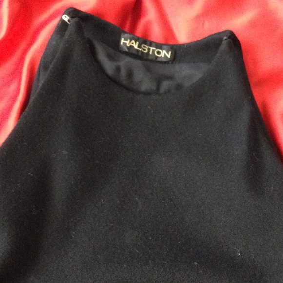 Halston 70s black wool crepe bias cut, with both belts - Picture 2 of 10